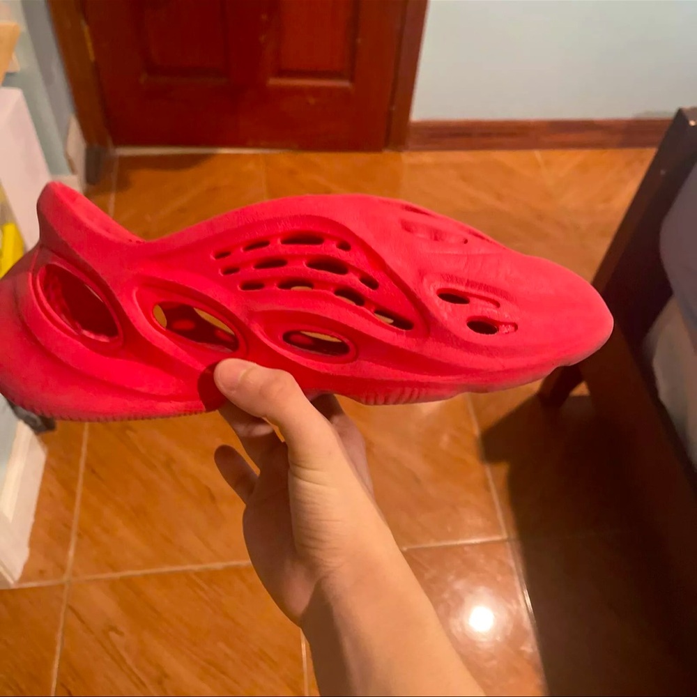 Vermillion Yeezy foam runners
